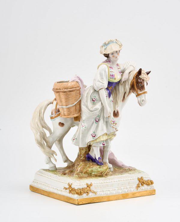 214/607 Tafelaufsatz "La Laitière"/ Das Milchmädchen, wohl Rudolstadt um 1900 – Bild 10