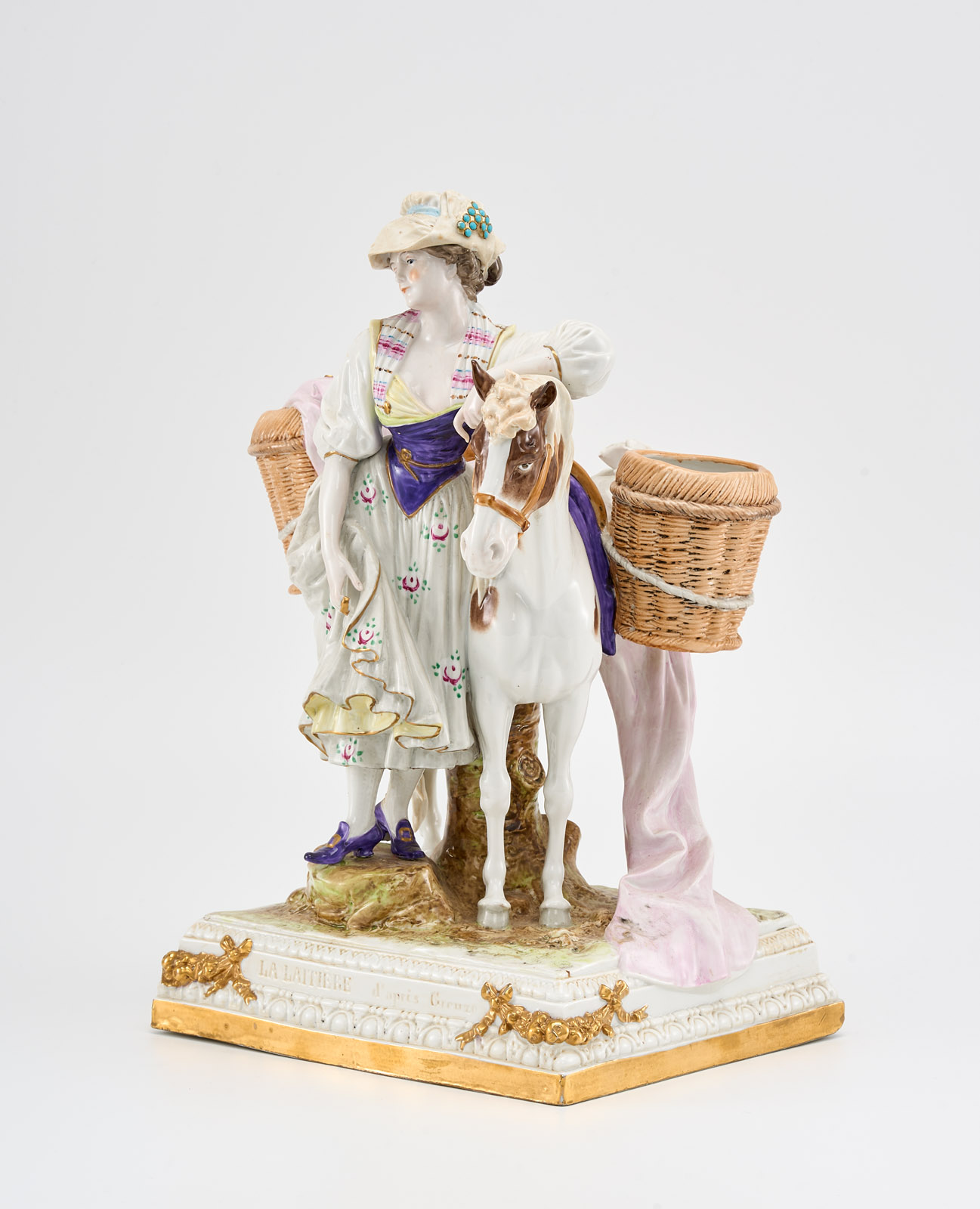 214/607 Tafelaufsatz "La Laitière"/ Das Milchmädchen, wohl Rudolstadt um 1900 – Bild 7