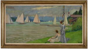 212/109 Gemälde Edward Cucuel "Zwei Damen am Seeufer" um 1912/14