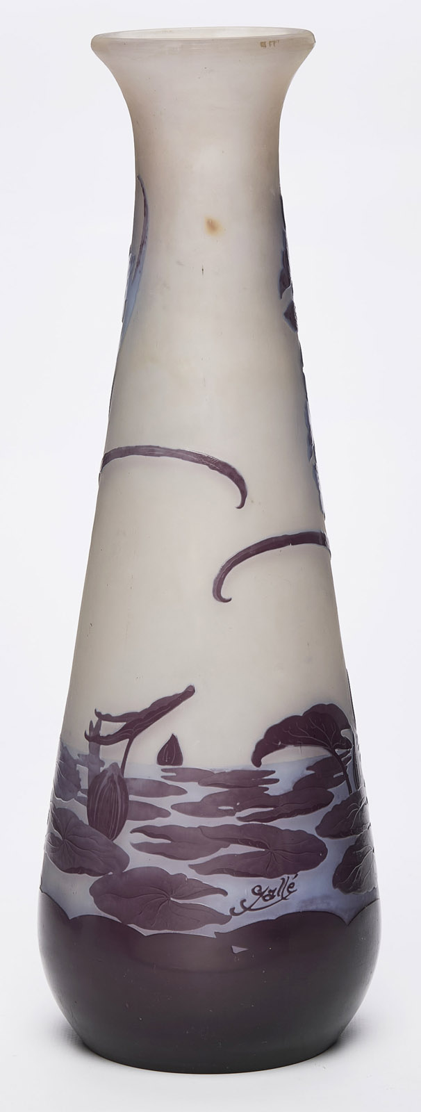 216/665 Gr. Vase "Blüten am Wasser", Gallé um 1920. – Bild 2