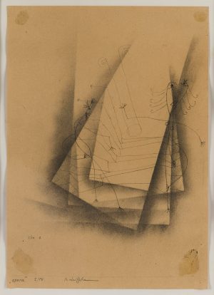 212/27 Graphitzeichnung Hans Bischoffshausen "opera" 1954