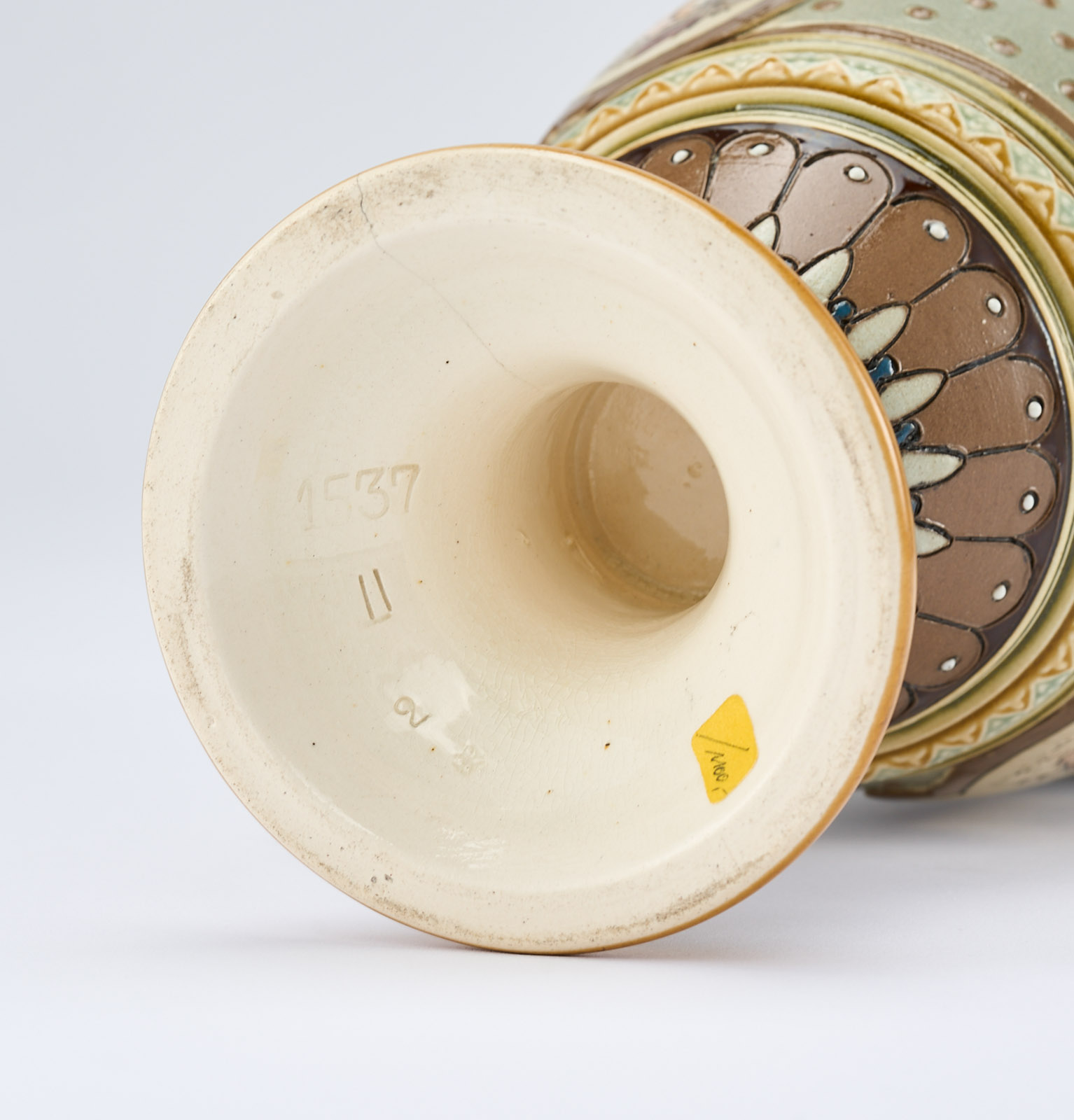 213/687: 3-tlg. Vasen-Garnitur "Jahreszeiten", Historismus, Villeroy & Boch um 1900 – Bild 12