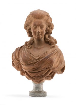 214/539 Gr. Terrakotta-Büste Damenbüste, Frankreich 19. Jh.