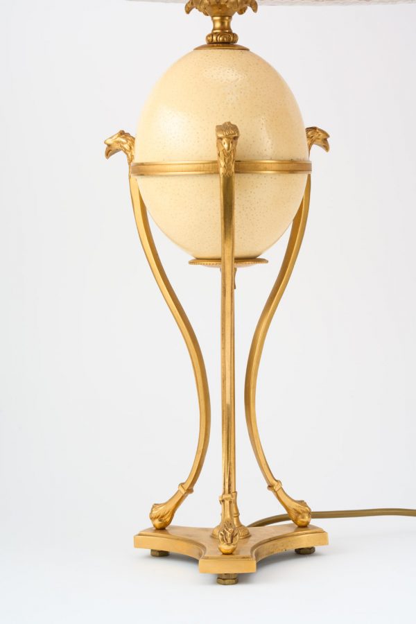 31/2245: Paar Tischlampen mit Straußeneiern, Empire-Stil, 20. Jh. – Bild 3