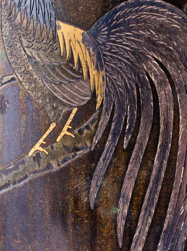 213/1177 Paar kl. Bronze-Vasen "Hähne", wohl Japan um 1900 – Bild 6