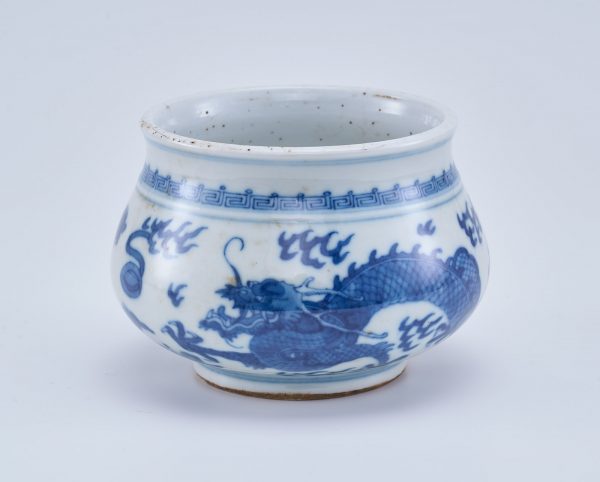 213/1166 Kl. Schale "Drache und Phönix", China wohl Mitte 19. Jh.