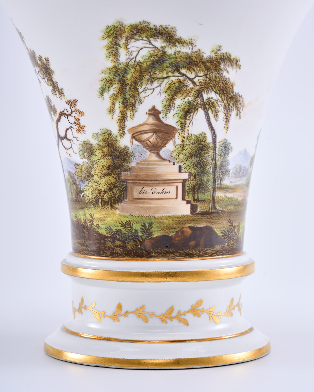 214/595 Kelchvase mit Einsatz "Treue - bis dahin",  Fürstenberg um 1820 – Bild 5
