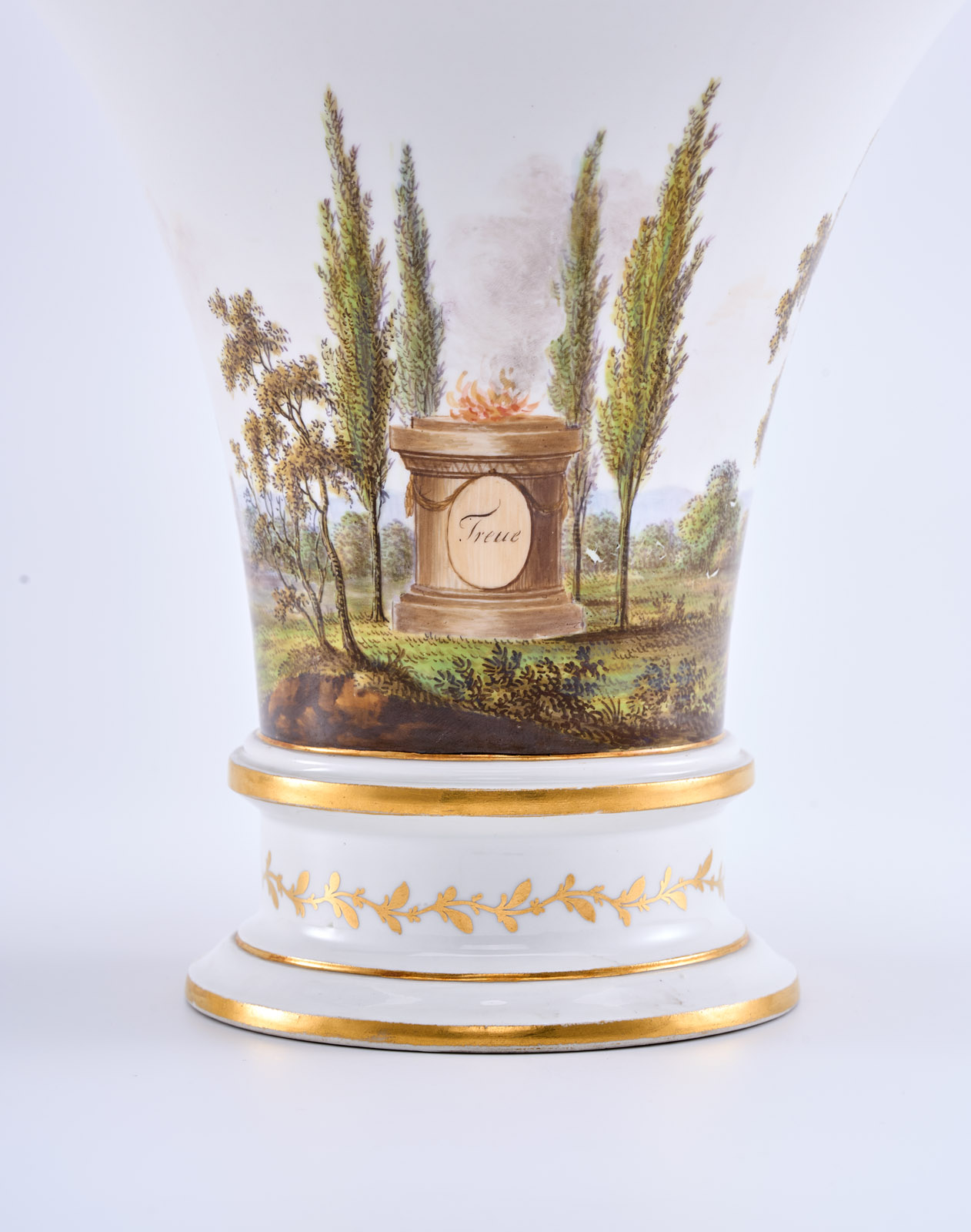214/595 Kelchvase mit Einsatz "Treue - bis dahin",  Fürstenberg um 1820 – Bild 4