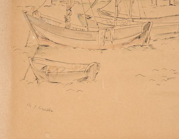 213/373: Aquarellierte Tuschfederzeichnung, weiß gehöht Elisabeth Wrede – Bild 2