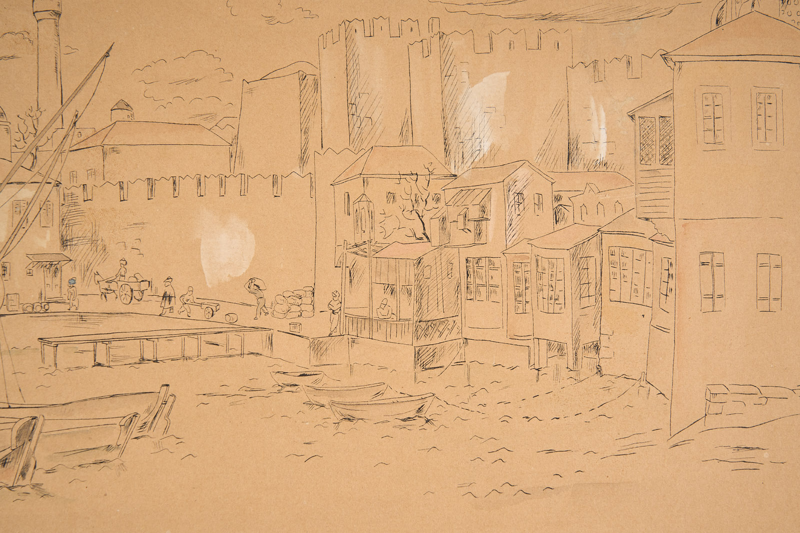 213/373: Aquarellierte Tuschfederzeichnung, weiß gehöht Elisabeth Wrede – Bild 3
