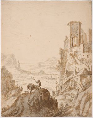 213/363: Lavierte Pinselzeichnung