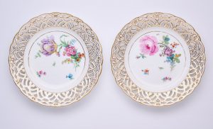 214/599 Paar Durchbruchteller, KPM Berlin um 1820