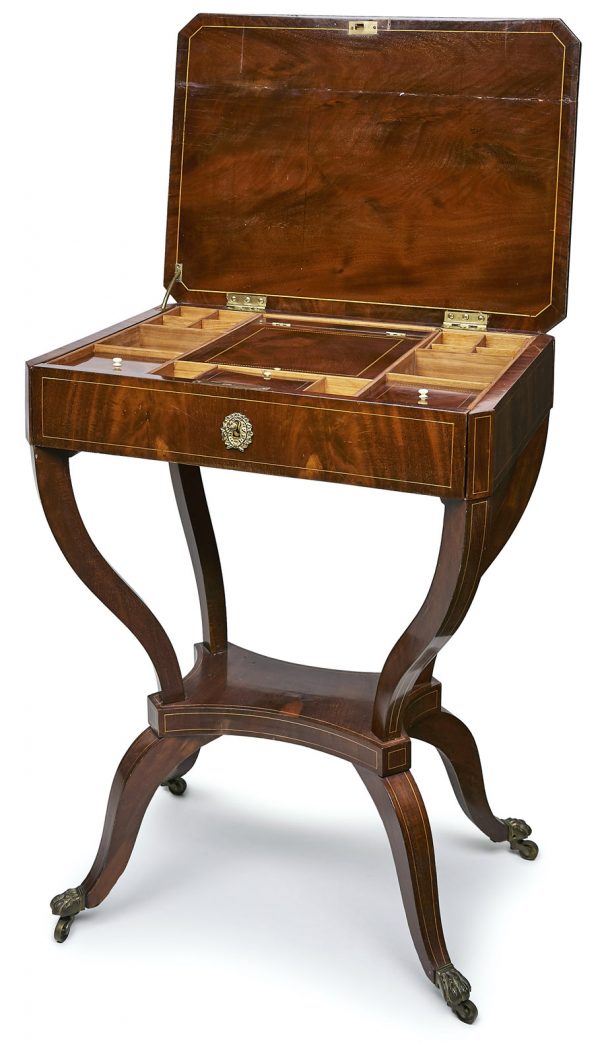 215/418: Biedermeier-Nähtisch, norddt. um 1825. – Bild 2