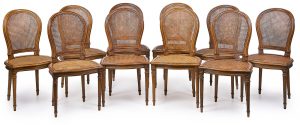 214/409 Satz v. 10 Louis-XVI-Stil-Stühlen, Frankreich 20. Jh.