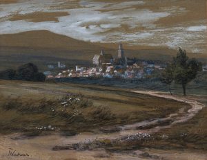 214/161 Aquarellierte Kreidezeichnung Fritz Wucherer