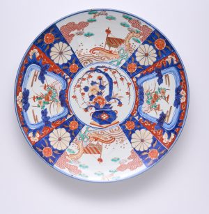 213/1178 Gr. Imari-Platte, Japan wohl um 1900