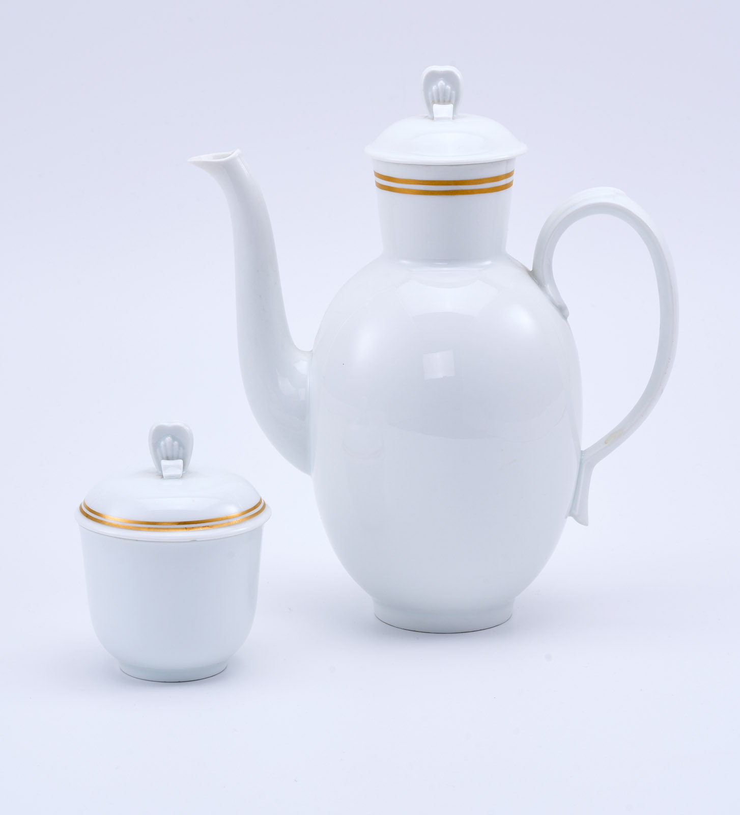 31/2197: Kaffeekanne und Zuckerdose, Art Deco, Meissen Pfeifferzeit (1924-´34)