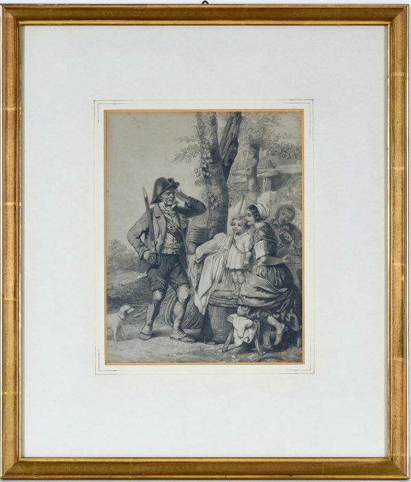 214/283 Bleistiftskizze Genremaler um 1870 – Bild 5