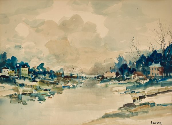 214/153 Aquarell über Tusche Albert Saverys