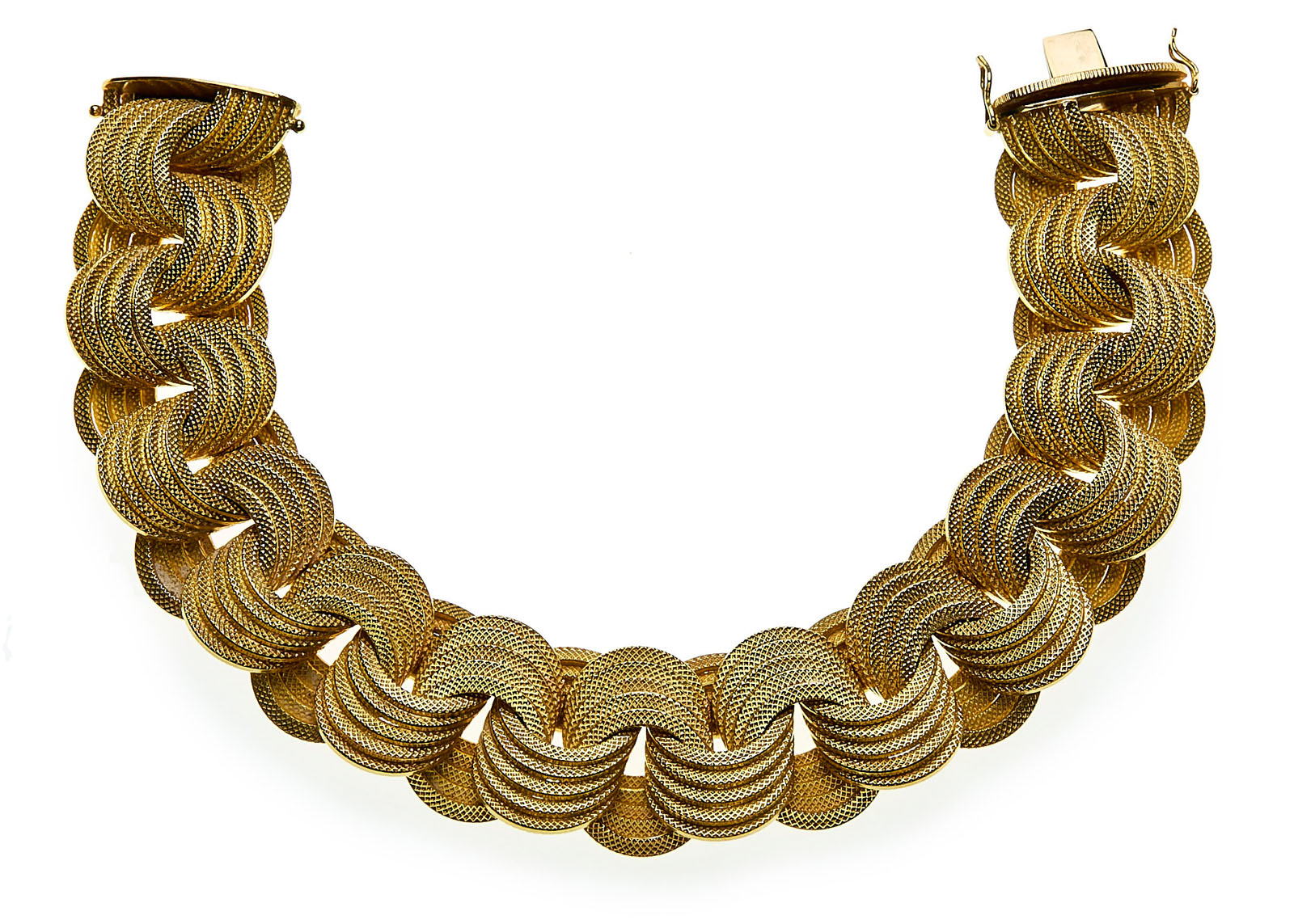 214/751 Breites Gold-Gliederarmband, Juw. Marchisio Giovanni & C., Turin, Italien nach 1971 – Bild 2