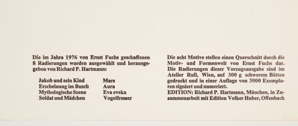 214/262 Mappe mit 8 Radierungen Ernst Fuchs – Bild 3