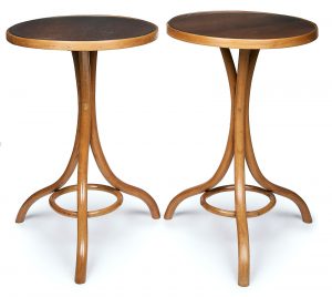 214/502 Paar runde Bistrotische, Thonet um 1900