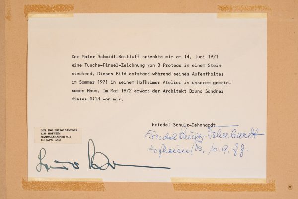 214/110 Kolorierte Tuschpinselzeichnung sowie das dargestellte Arrangement – Bild 7