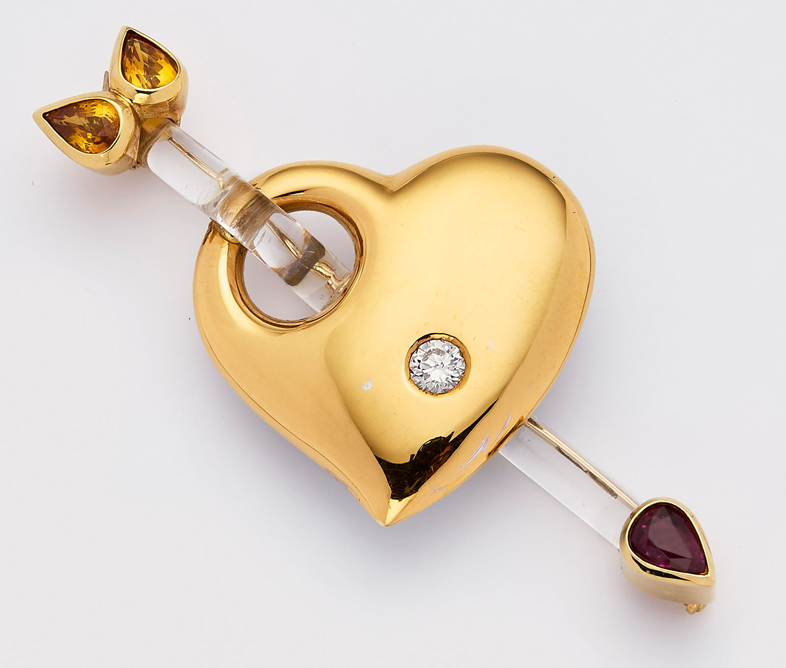 214/817 Gr. Herz-Brosche m. Pfeil