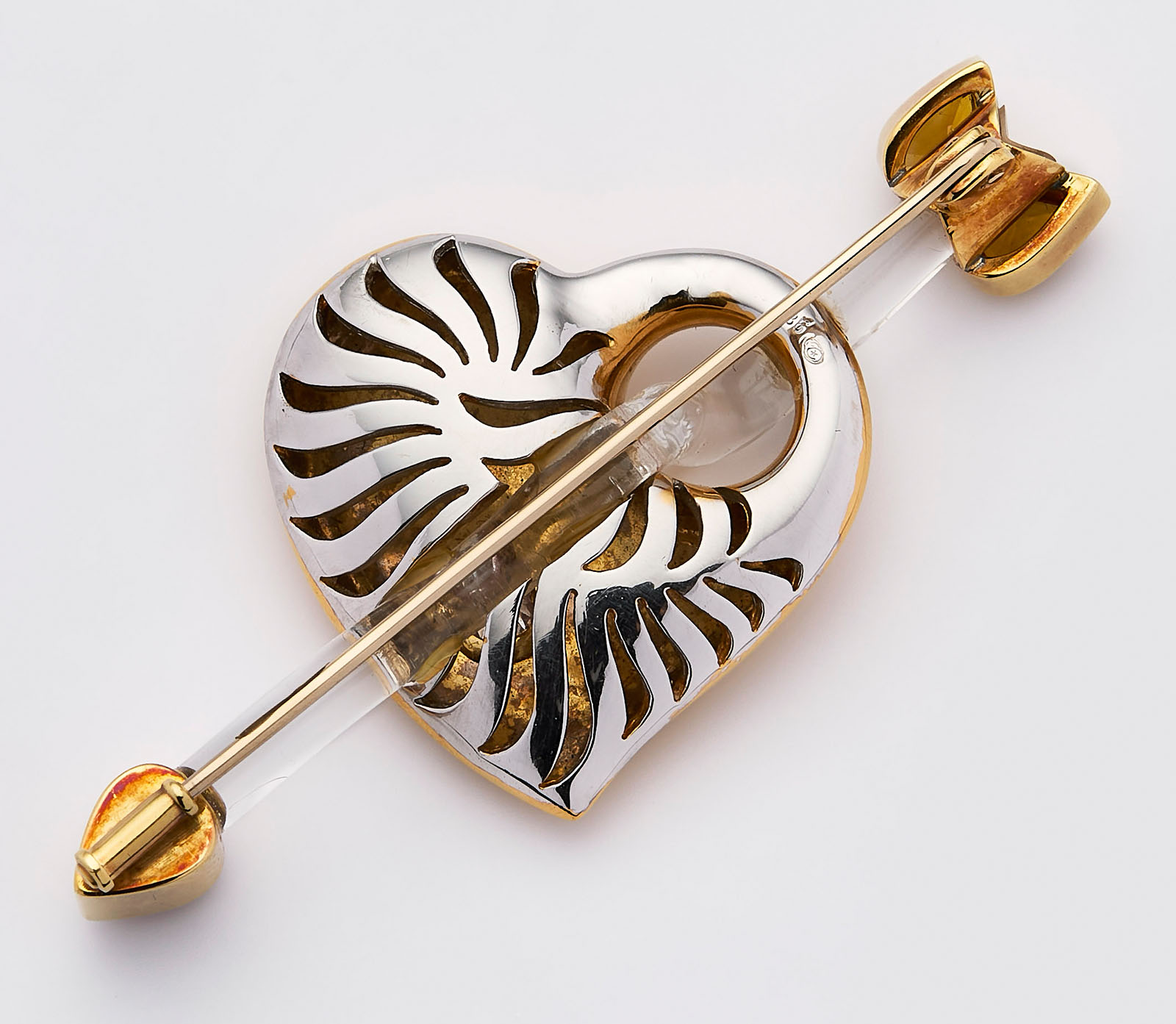 214/817 Gr. Herz-Brosche m. Pfeil – Bild 2