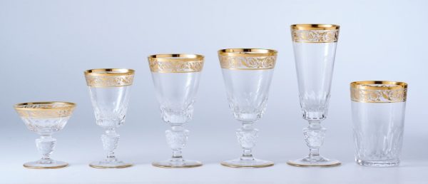 215/863: Trinkglas-Garnitur für 6-12 Pers., Josephinenhütte Ende 20. Jh