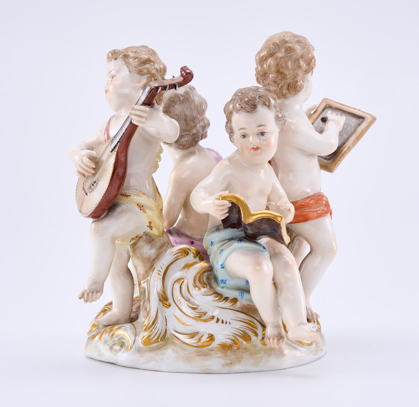 214/655 Puttengruppe "Allegorie der schönen Künste", Meissen um 1890 – Bild 8