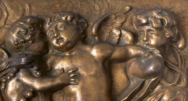 215/340 Paar Reliefs "Puttenreigen", Barock-Stil, wohl 19. Jh. – Bild 3