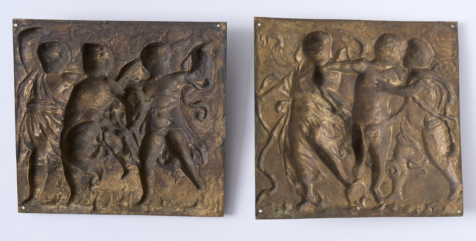 215/340 Paar Reliefs "Puttenreigen", Barock-Stil, wohl 19. Jh. – Bild 2