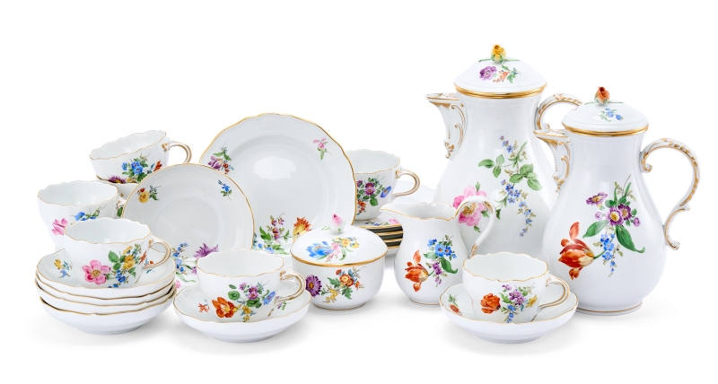 215/533: Kaffee-Service für mind. 5 Pers., Meissen um 1970