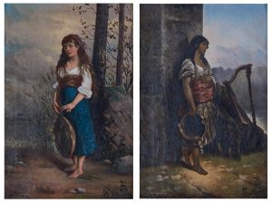 215/180 Paar Gemälde Sign. Baumgartner