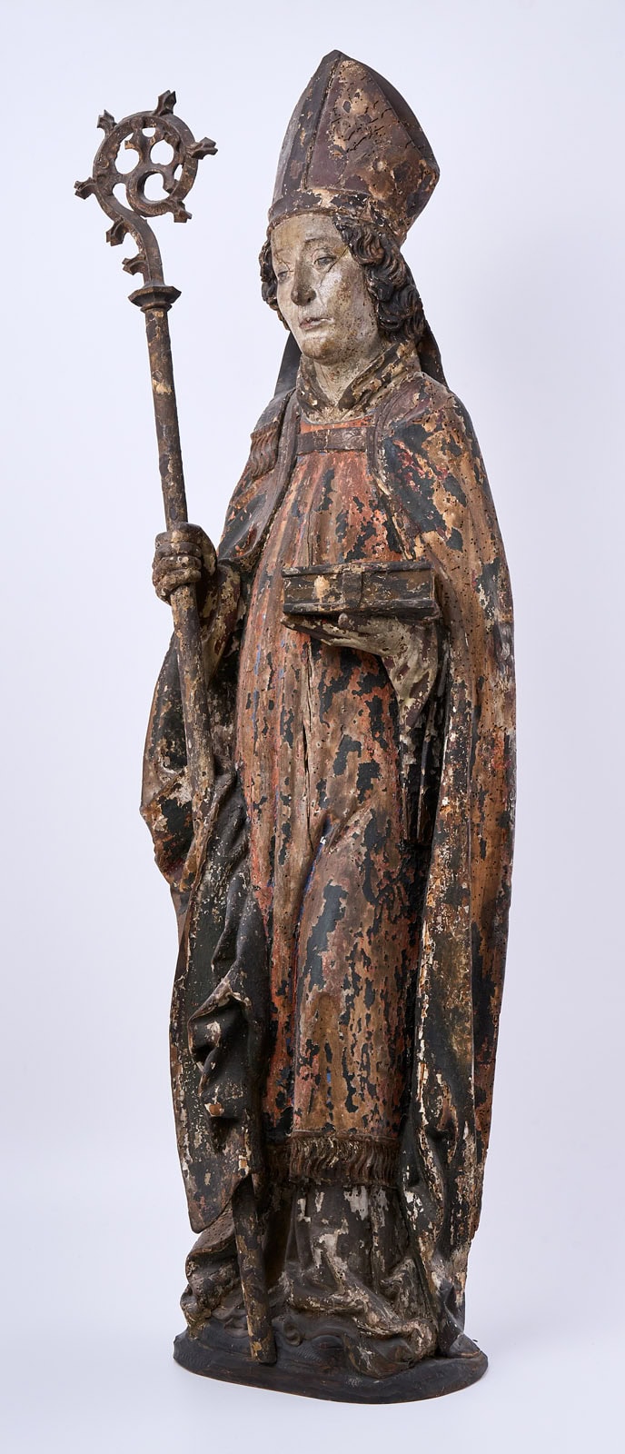 215/330 Heiligenfigur "Bischof", spätgotisch, wohl süddeutsch 17. Jh. – Bild 9