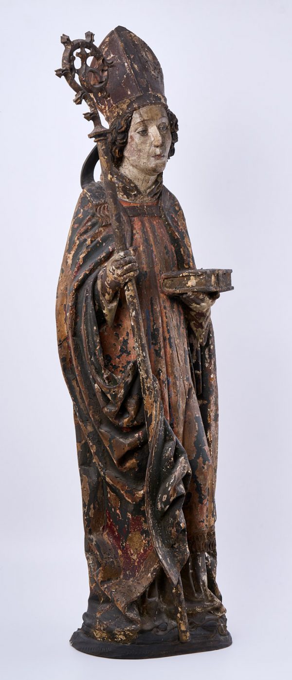 215/330 Heiligenfigur "Bischof", spätgotisch, wohl süddeutsch 17. Jh. – Bild 8
