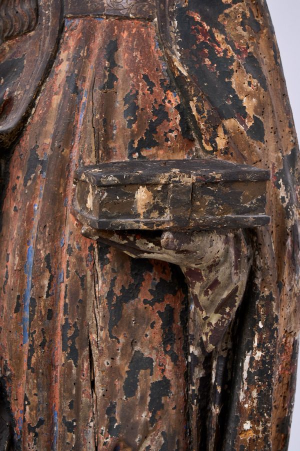 215/330 Heiligenfigur "Bischof", spätgotisch, wohl süddeutsch 17. Jh. – Bild 5