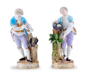 216/439 Paar Gärtnerfiguren, Meissen um 1900.