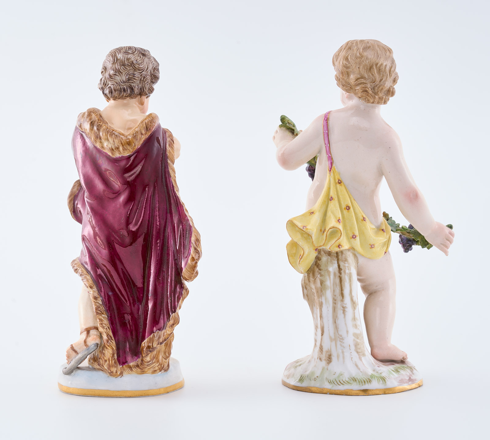 216/437 Satz von 2 Jahreszeiten-Putti "Herbst" und "Winter", Meissen um 1870. – Bild 3