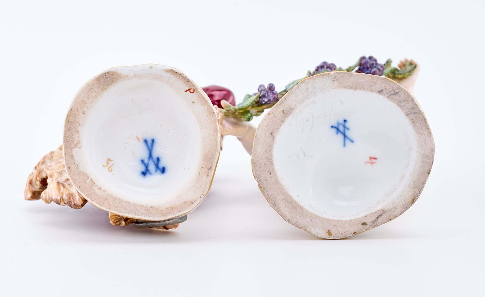 216/437 Satz von 2 Jahreszeiten-Putti "Herbst" und "Winter", Meissen um 1870. – Bild 6