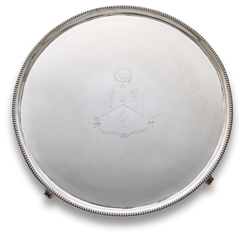 215/637: Salver/ Rundes Tablett auf Füßen, Georgian, London 1790