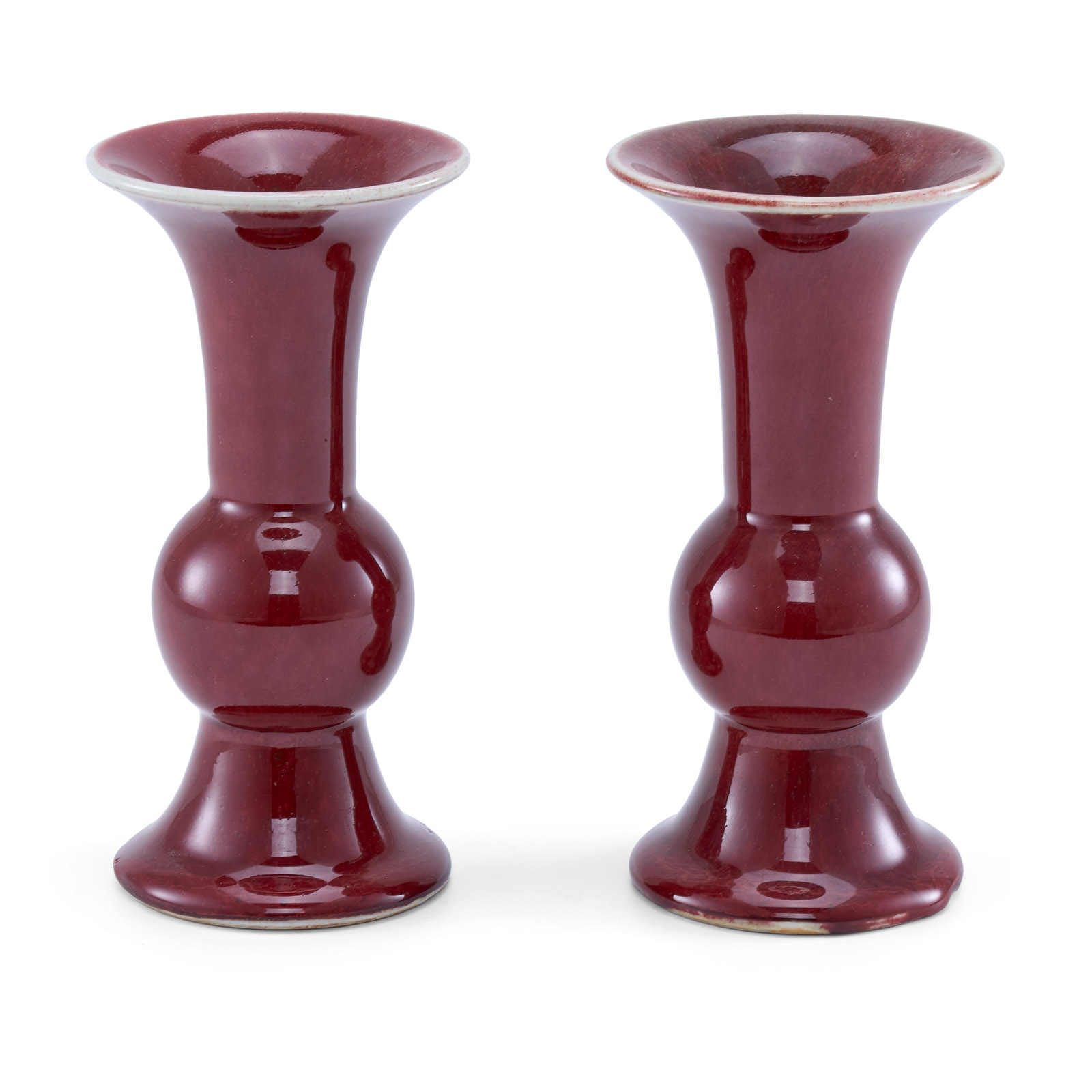 216/231 Paar kl. Vasen in Gu-Form, China wohl Anf. 19. Jh.