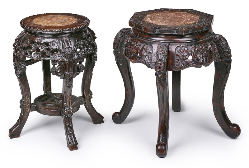 216/139 Satz v. 2 versch. Blumenhockern, China 19. Jh.