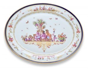 216/380 Gr. Platte "Chinoiserie", Meissen um 1900.