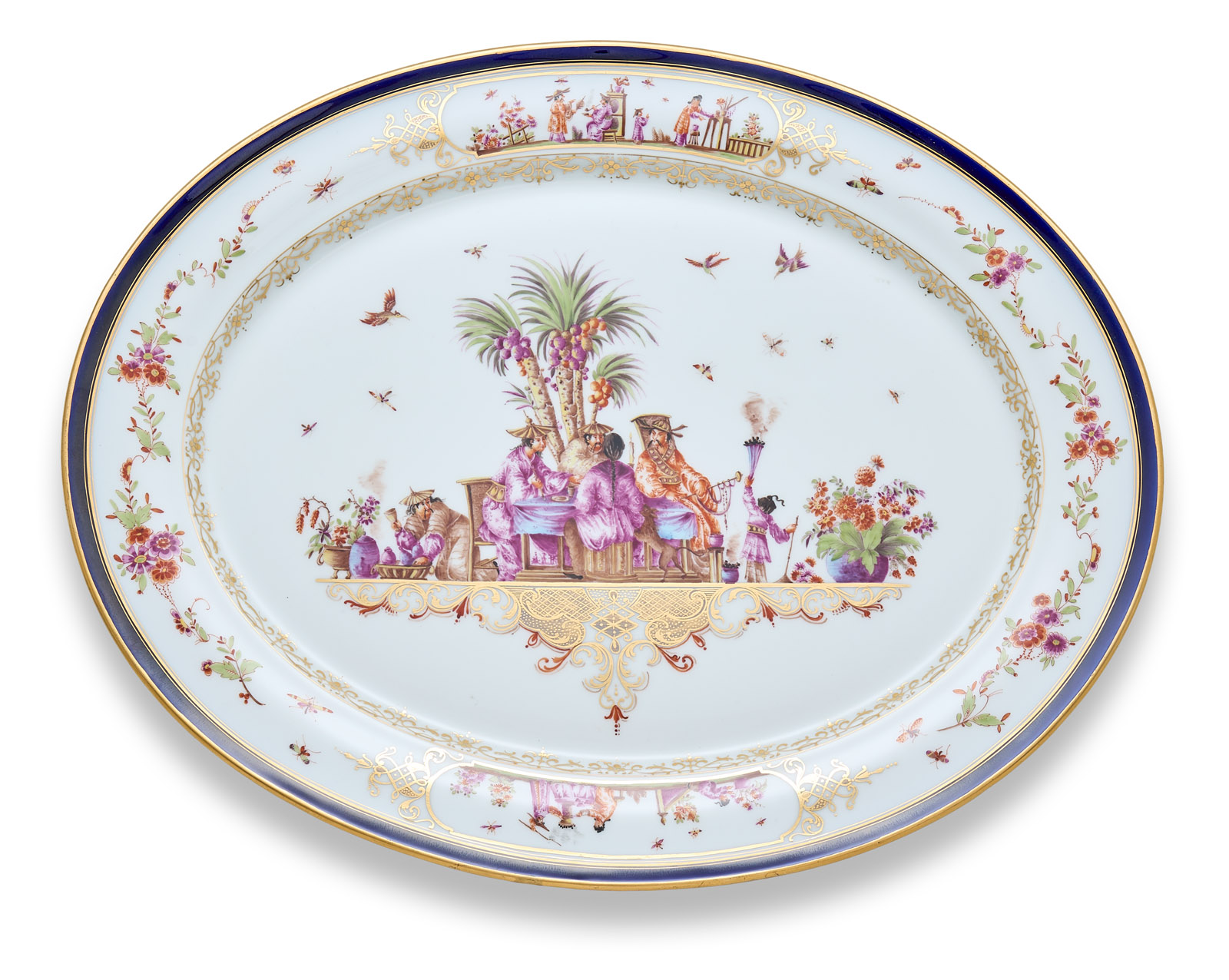 216/380 Gr. Platte "Chinoiserie", Meissen um 1900.