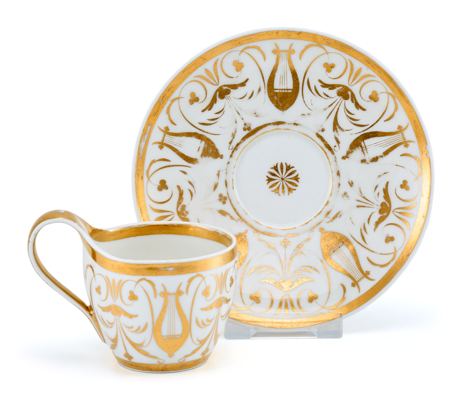 216/461 Tasse mit UT "Lyra", KPM Berlin um 1820.