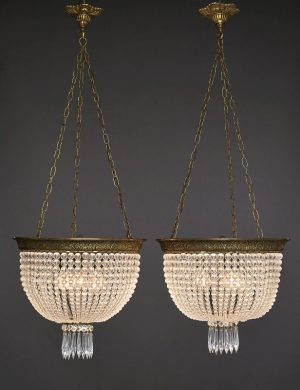 216/144 Paar Empire-Stil-Korblüster, Frankreich um 1900