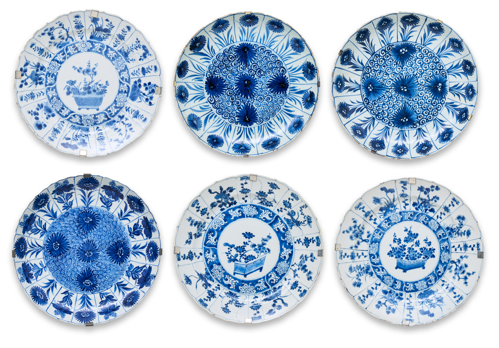 216/233 Satz von 6 gr. Tellern, China wohl 18. Jh.