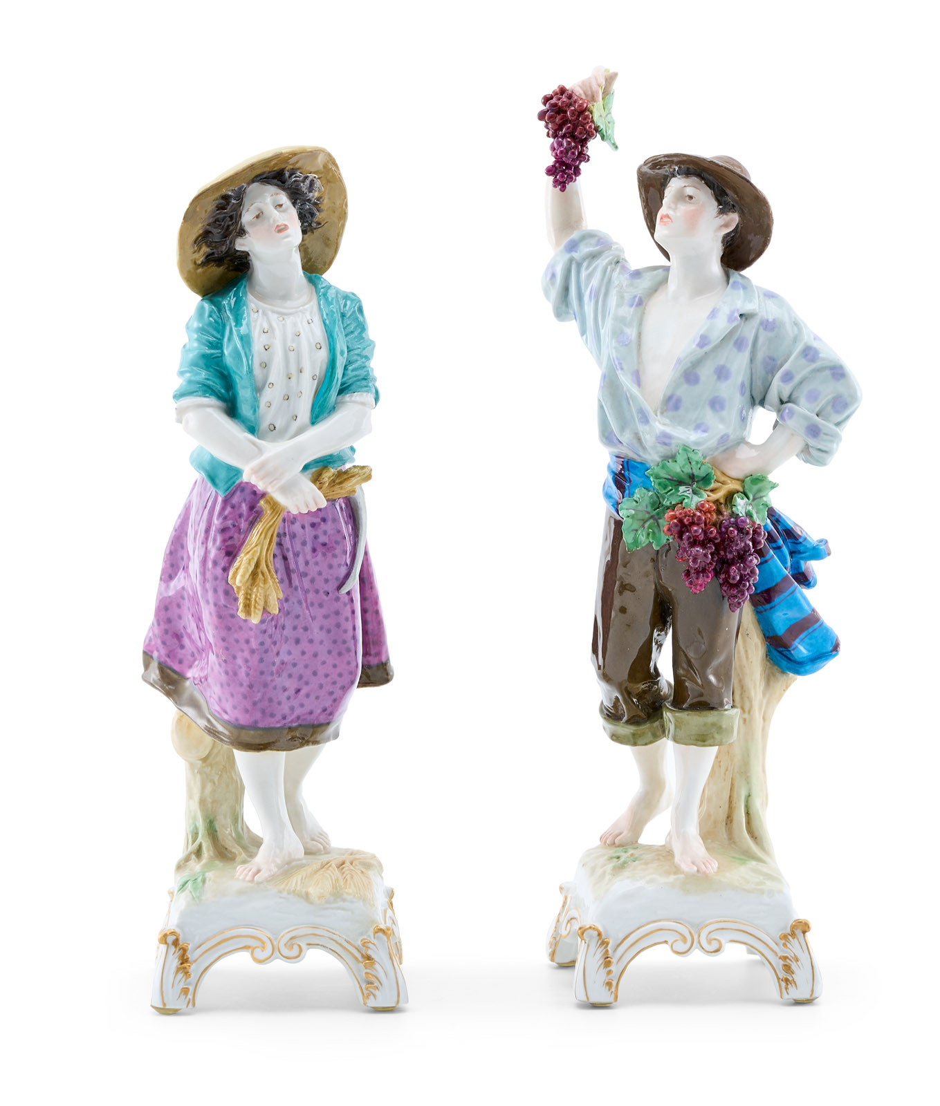 216/479 Paar Jahreszeiten-Figuren "Sommer" und "Herbst", KPM Berlin um 1910.